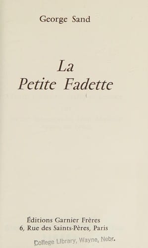 La Petite Fadette by Sand