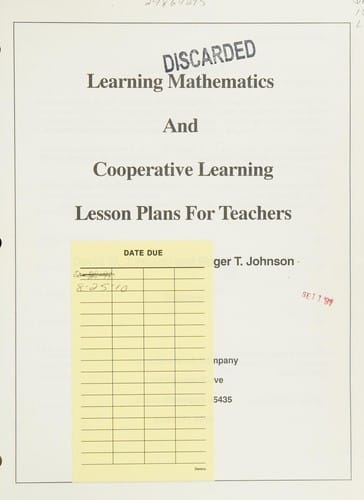 Learning mathematics and cooperative learning lesson plans for teachers