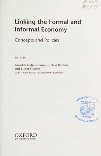 Linking the formal and informal economy: concepts and policies