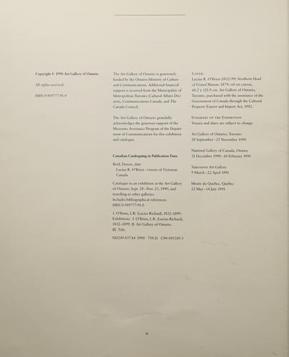 Lucius R. O'Brien: visions of Victorian Canada