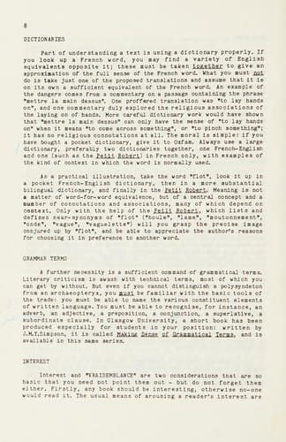 Making sense of French Literary commentary