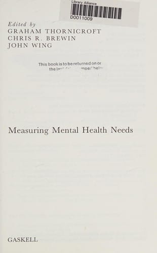 Measuring Mental Health Needs