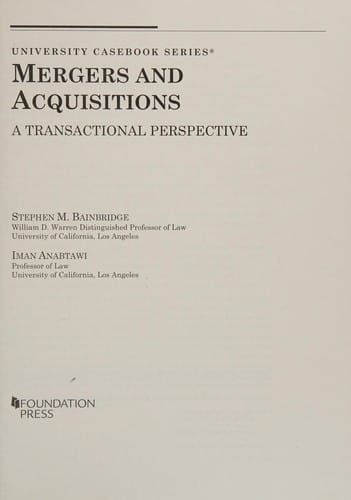 Mergers and Acquisitions: A Transactional Perspective