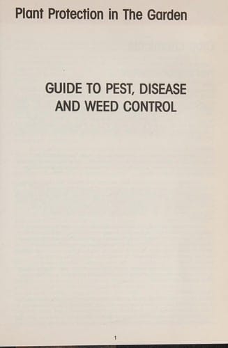 Plant Protection in the Garden