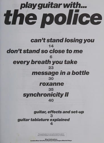Play Guitar with the Police Tab
