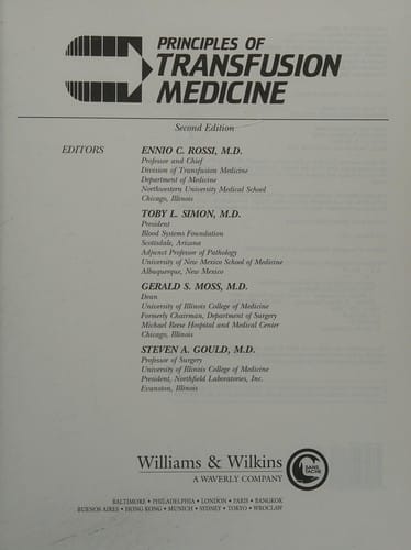 Principles of transfusion medicine