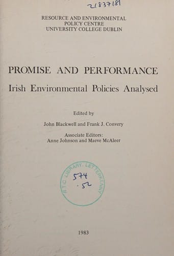 Promise and Performance: Irish Environmental Policies Analysed