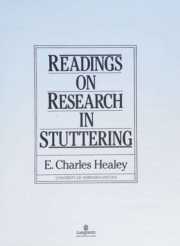 Readings on research in stuttering