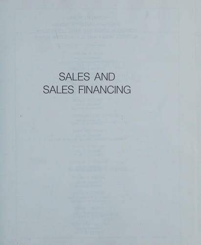 Sales and sales financing