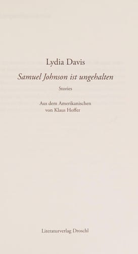Samuel Johnson ist ungehalten: Stories