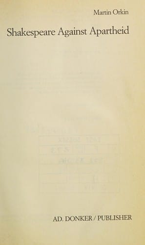Shakespeare against apartheid