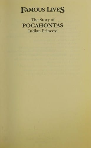 The story of Pocahontas, Indian princess