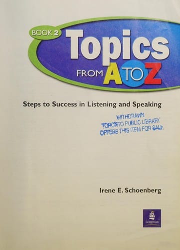Topics from A to Z.: steps to success in listening and speaking