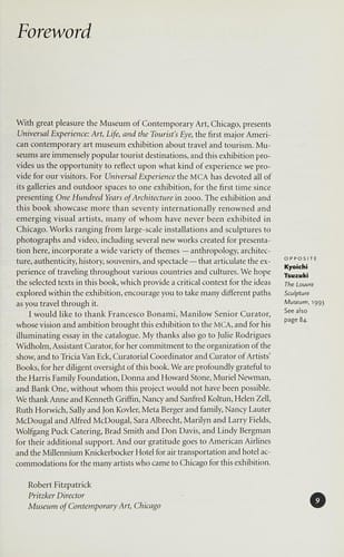 Universal experience: art, life, and the tourist's eye