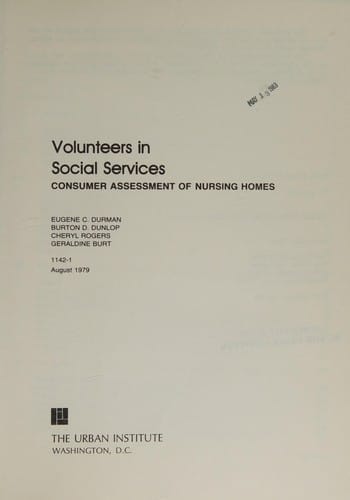 Volunteers in social services: consumer assessment of nursing homes