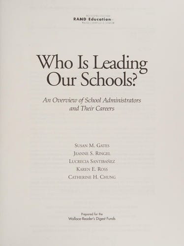 Who is leading our schools?: an overview of school administrators and their careers