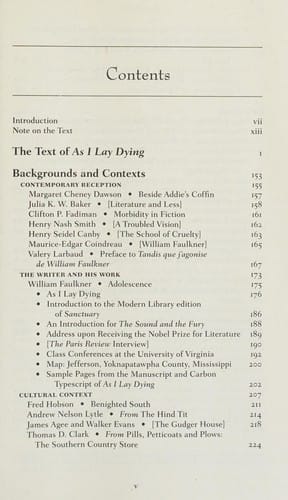 As I Lay Dying: Authoritative Text, Backgrounds and Contexts, Criticism