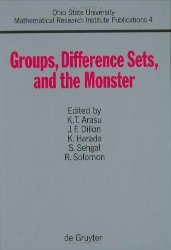 Groups, Difference Sets, and the Monster: Proceedings of a Special Research Quarter at the Ohio State University, Spring 1993 (Ohio State University Mathematical Research Institute Publications, 4)