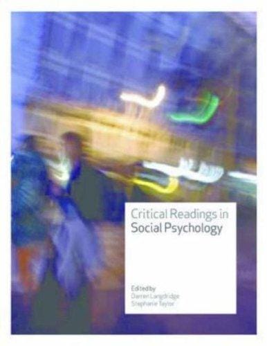 Critical Readings in Social Psychology