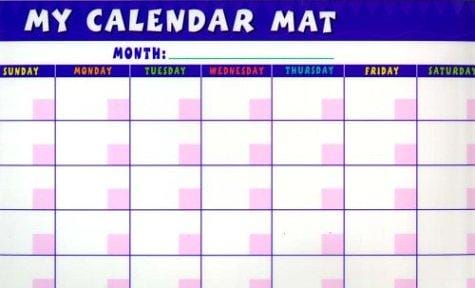 My Calendar Mat/To Do! Mat: Prepack of 6