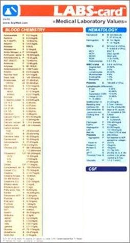 LABS- card: Medical Laboratory Values