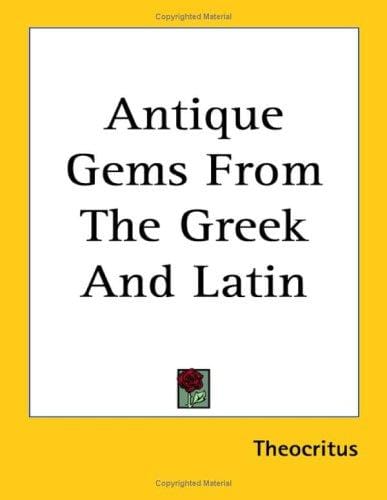 Antique Gems From The Greek And Latin