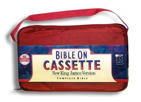 NKJV Bible on Cassette - Complete: 48 Cassettes - Burgundy Carrying Case