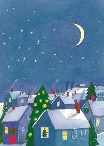 Snowy Houses Boxed Holiday Card (3532)