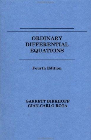 Ordinary differential equations