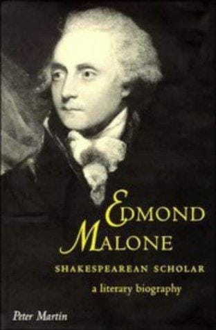 Edmond Malone, Shakespearean scholar: a literary biography