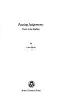 Passing judgements: poetry in the eighties : [essays from Encounter]