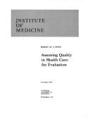 Assessing quality in health care: an evaluation : report of a study