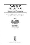 Database Security, III: Status and Prospects