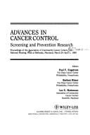 Advances in Cancer Control (Progress in Clinical & Biological Research)