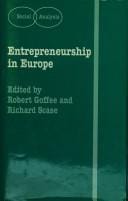 Entrepreneurship in Europe: The Social Processes (Social Analysis)