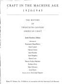 Craft in the Machine Age, 1920-1945.