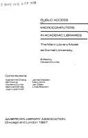 Public Access Microcomputers in Academic Libraries: The Mann Library Model at Cornell University