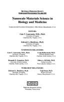 Nanoscale Materials Science in Biology and Medicine: Symposium Held November 28-December 2, 2004, Boston, Massachusetts, U.S.A.