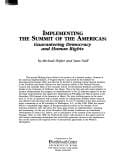 Guaranteeing democracy and human rights (Implementing the Summit of the Americas: a working paper series)