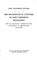 Psychological Attitude of Early Buddhist Philosophy