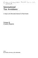 International tax avoidance: A study (International series of the Rotterdam Institute for Fiscal Studies, Erasmus University, Rotterdam ; no. 1)