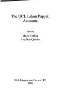 The Ucl Lahun Papyri: Accounts (Bar International)