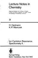 Ion Cyclotron Resonance Spectrometry II (Lecture Notes in Chemistry)