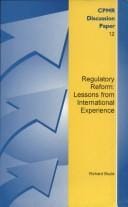 Regulatory Reform (Committee for Public Management Research Discussion Papers)