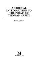 A critical introduction to the poems of Thomas Hardy