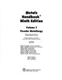 A S M Handbook: Powder Metallurgy (Asm Handbook)