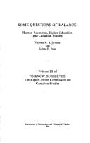 o know ourselves: the report of the Commission on Canadian Studies