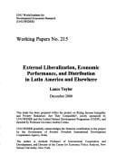 External liberalization, economic performance, and distribution in Latin America and elsewhere