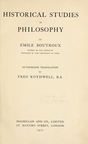 Historical studies in philosophy