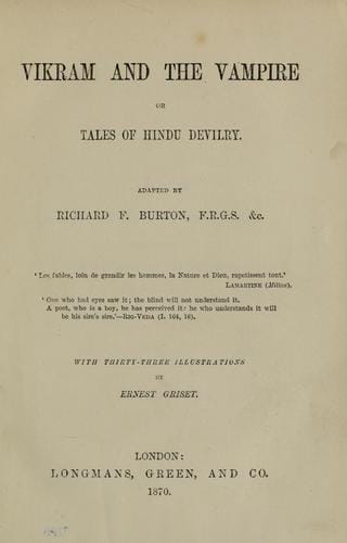 Vikram and the vampire: or, Tales of Hindu devilry.